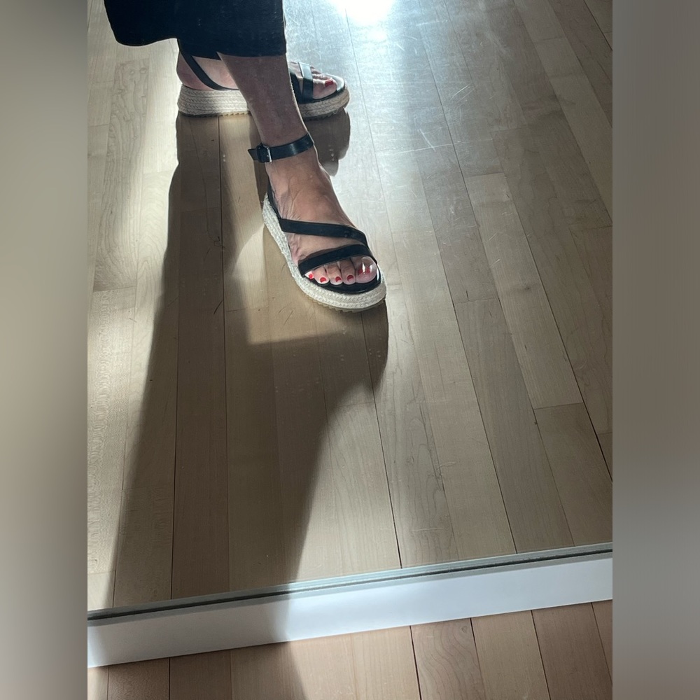 Zara leather ankle wrap strappy sandals 39
